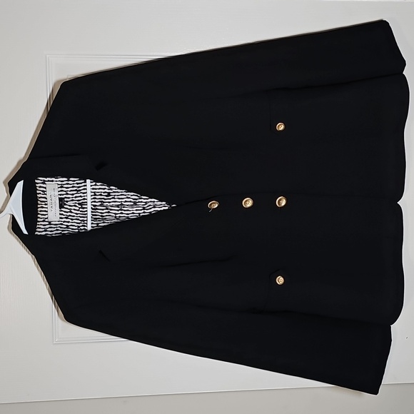 Tahari Three-Button Waist Pebble Professional Career Jacket Black Size 12 - Picture 1 of 8